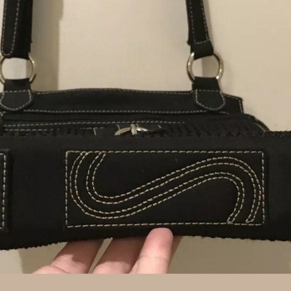 The Sak Black Crochet Leather Trim Crossbody Bag - Picture 4 of 7